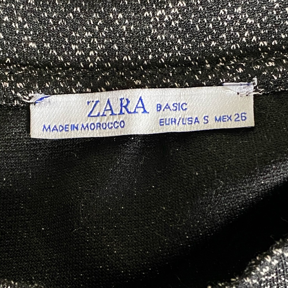 Zara Basic Marled Twill Cropped Top With Cuff (S) - image 4